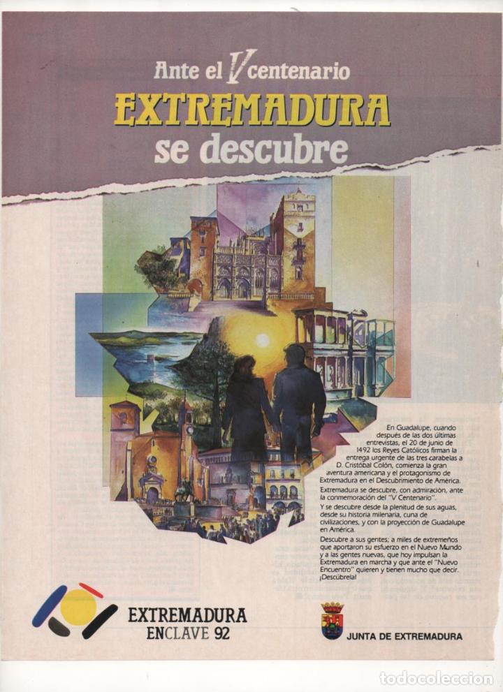Collecting: (ALB-TC-6) HOJA PUBLICIDAD A&Ntilde;O 1988 SUPLEMENTO PERIODICO LA VANGUARDIA EXTREMADURA