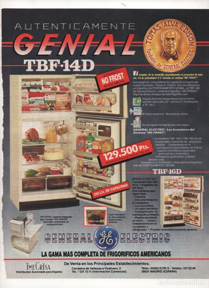 Collecting: (ALB-TC-6) HOJA PUBLICIDAD A&Ntilde;O 1988 SUPLEMENTO PERIODICO LA VANGUARDIA GENERAL ELECTRI