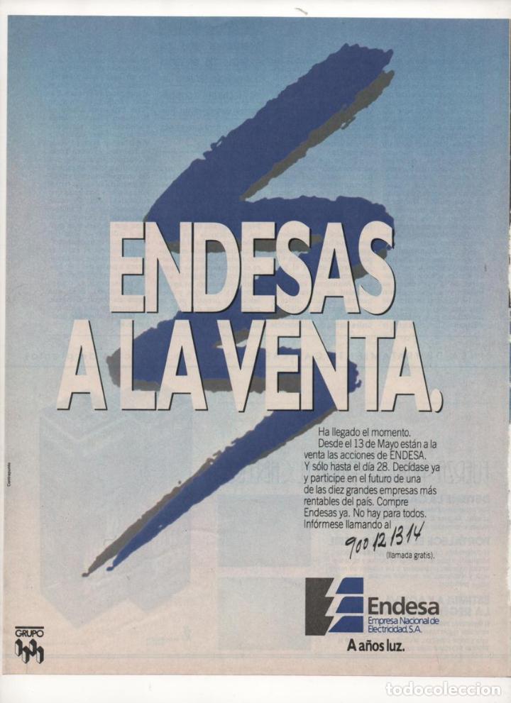 Collecting: (ALB-TC-6) HOJA PUBLICIDAD A&Ntilde;O 1988 SUPLEMENTO PERIODICO LA VANGUARDIA ENDESA