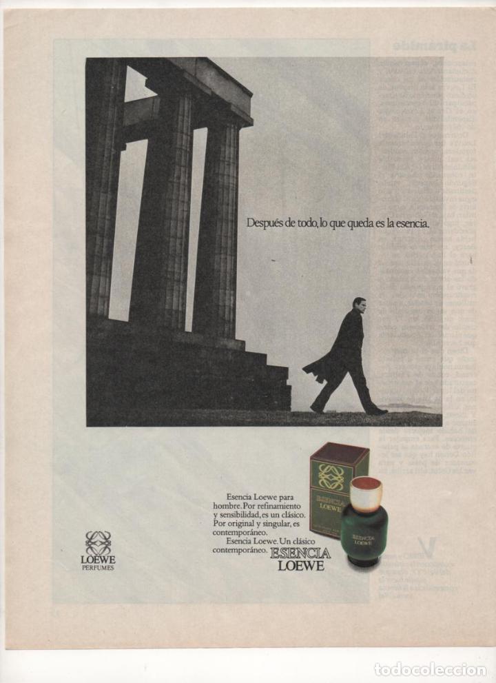 Collecting: (ALB-TC-6) HOJA PUBLICIDAD A&Ntilde;O 1988 SUPLEMENTO PERIODICO LA VANGUARDIA ESENCIA LOEWE