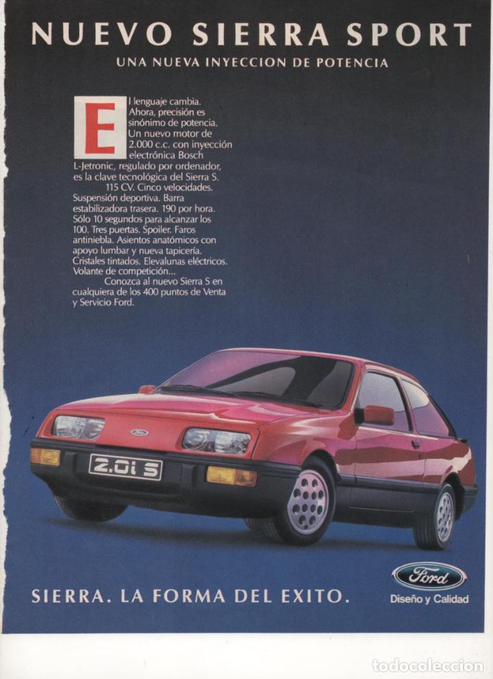 Collectionnisme: (ALB-TC-6) HOJA PUBLICIDAD A&Ntilde;O 1986 SUPLEMENTO PERIODICO LA VANGUARDIA FORD SIERRA