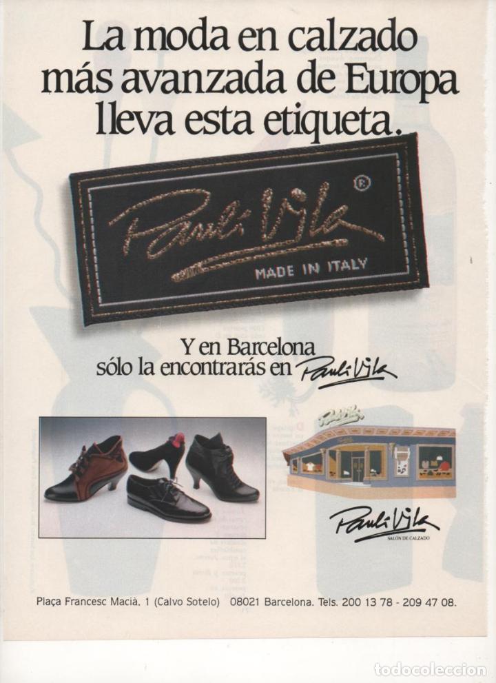 Collezionismo: (ALB-TC-7) HOJA PUBLICIDAD A&Ntilde;O 1988 SUPLEMENTO PERIODICO LA VANGUARDIA CALZADOS PAULI VILA