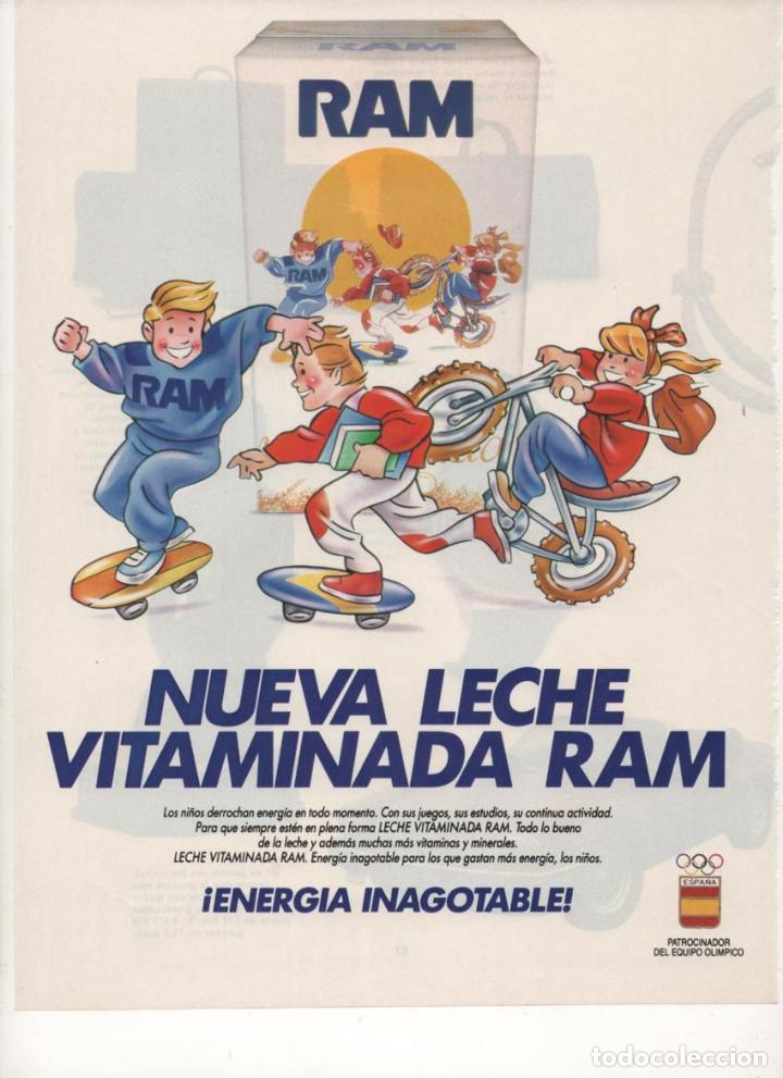Collezionismo: (ALB-TC-7) HOJA PUBLICIDAD A&Ntilde;O 1988 SUPLEMENTO PERIODICO LA VANGUARDIA LECHE RAM