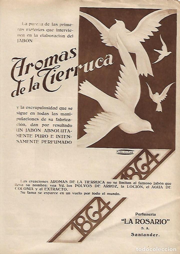 Collectionnisme: A&Ntilde;O 1929 RECORTE PRENSA PUBLICIDAD AROMAS DE LA TIERRUCA PERFUMERIA LA ROSARIO MOLFORTS CALCETINES