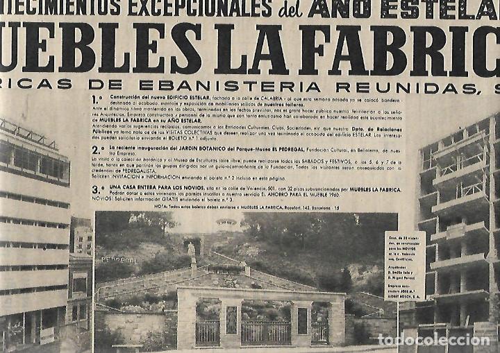 Collectionnisme: A&Ntilde;O 1960 RECORTE PRENSA PUBLICIDAD MUEBLES LA FABRICA FABRICAS DE EBANISTERIA REUNIDAS
