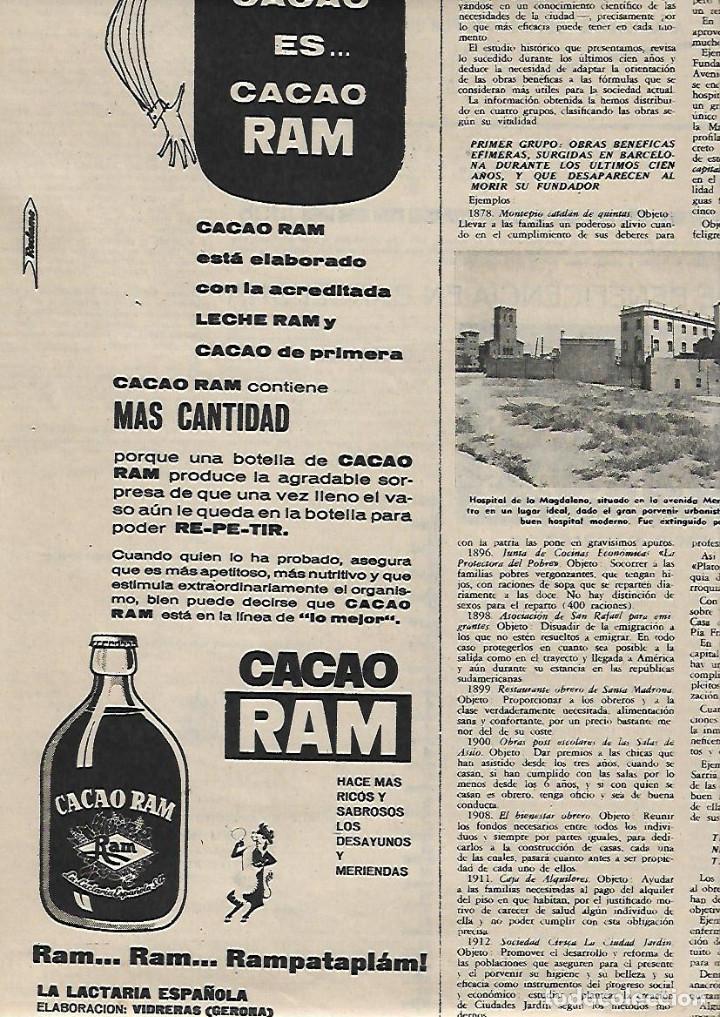 Collecting paper: A&Ntilde;O 1960 RECORTE PRENSA PUBLICIDAD CACAO RAM LECHE CON CACAO VIDRERES GIRONA