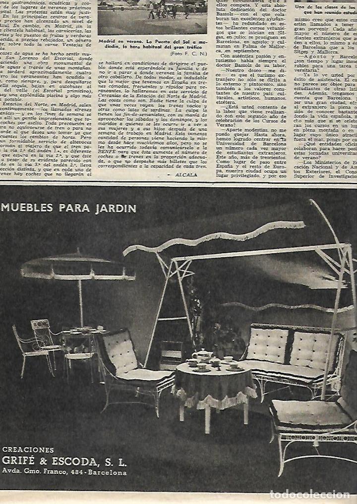 Collectionnisme: A&Ntilde;O 1953 RECORTE PRENSA PUBLICIDAD DECORACION MUEBLES DE JARDIN GRIFE ESCODA