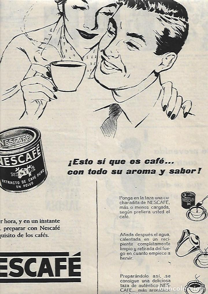 Collecting paper: A&Ntilde;O 1957 RECORTE PRENSA RECORTE PRENSA PUBLICIDAD NESCAFE CAFE SOLUBLE