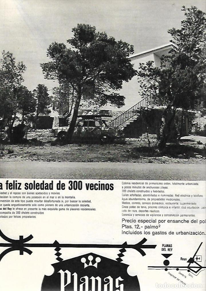 Collezionismo: A&Ntilde;O 1966 RECORTE PRENSA PUBLICIDAD URBANIZACION PLANAS DEL REY HOSPITALET DE L'INFANT TARRAGONA