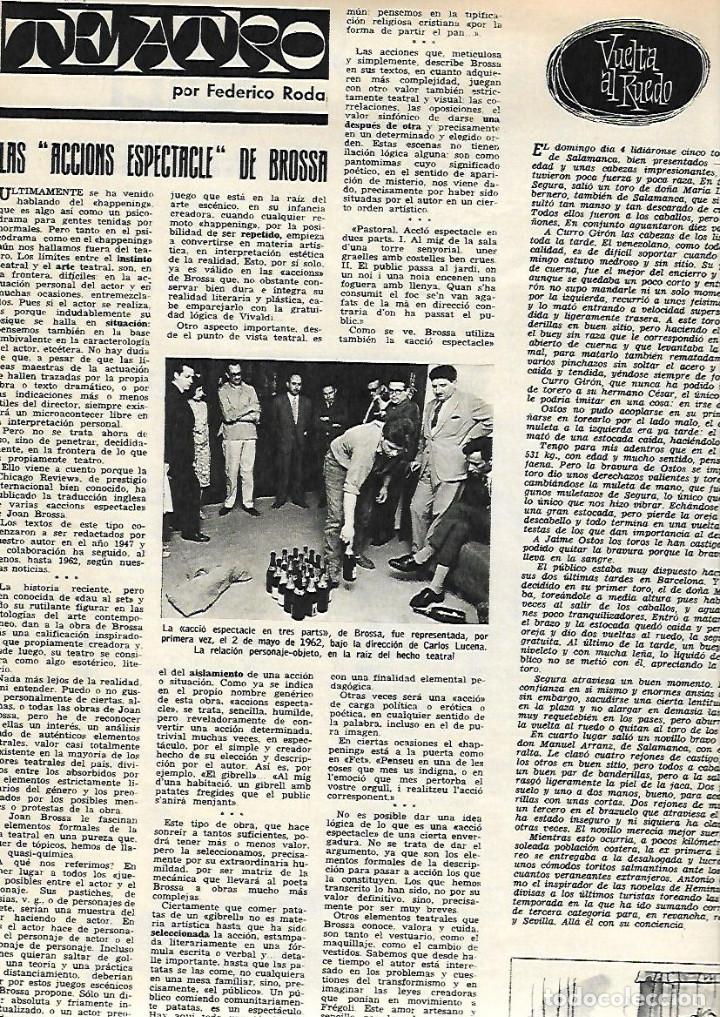 Collezionismo: A&Ntilde;O 1966 RECORTE PRENSA TEATRO LES ACCIONS ESPECTACLES DE BROSSA