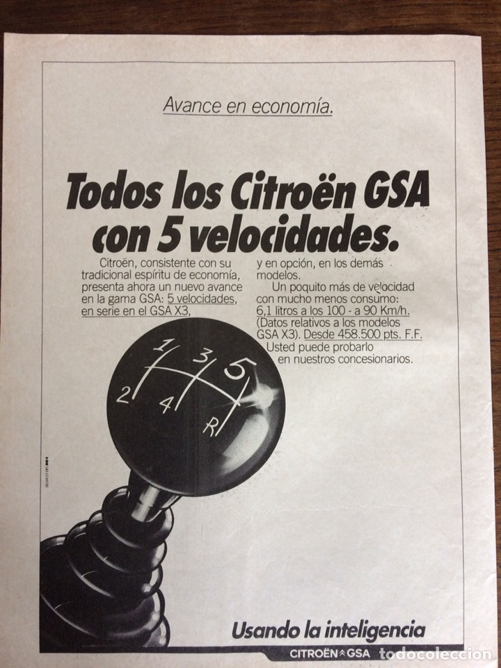 Sammeln: Publicidad autom&oacute;vil citroen Gsa
