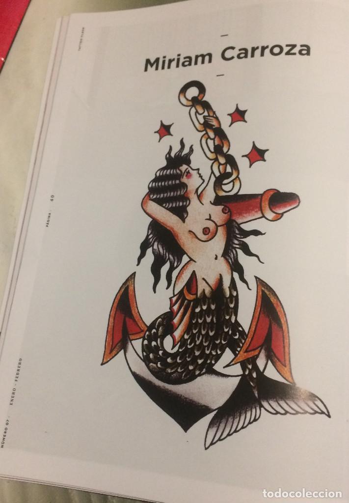 Coleccionismo: Dise&ntilde;o de tatuaje cl&aacute;sico, artista Miriam Carroza. L&aacute;mina enmarcable, p&aacute;gina de revista. Nueva.