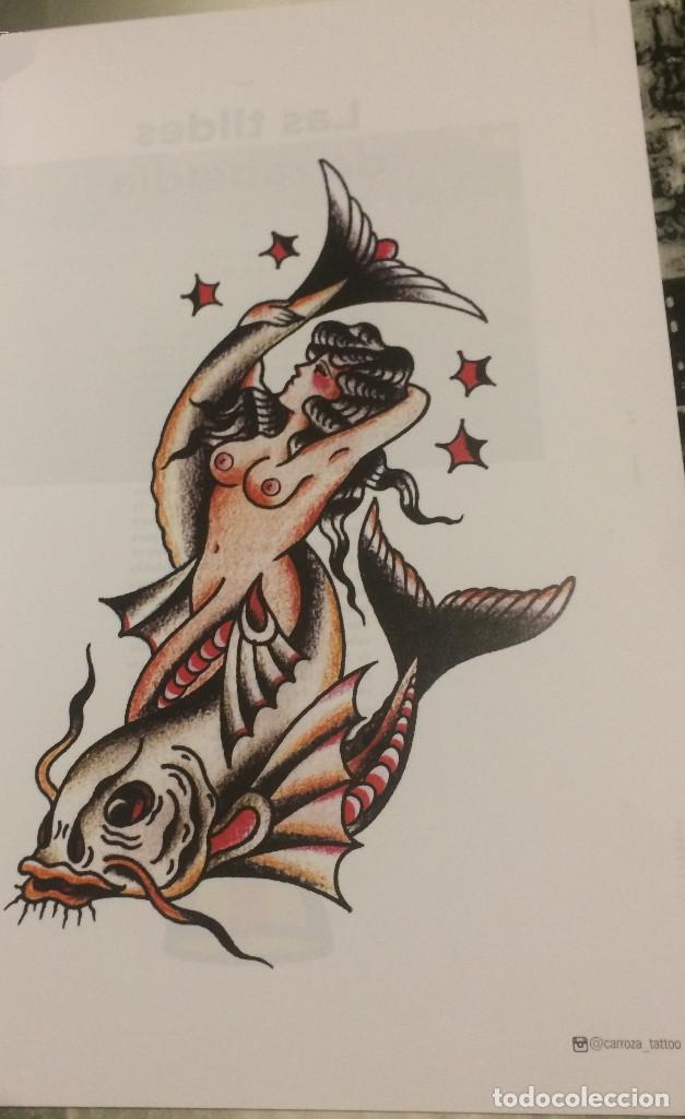 Coleccionismo: Dise&ntilde;o de tatuaje cl&aacute;sico, artista Miriam Carroza. L&aacute;mina enmarcable, p&aacute;gina de revista. Nueva.