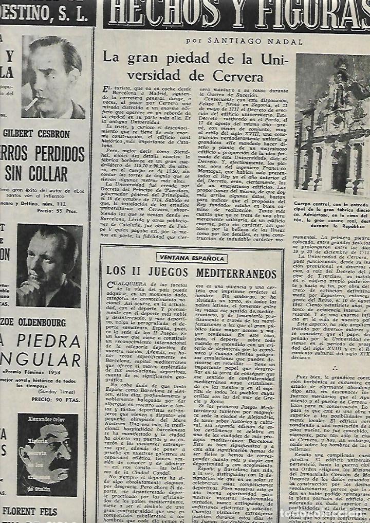 Collecting paper: A&Ntilde;O 1955 RECORTE PRENSA LA GRAN PIEDAD DE LA UNIVERSIDAD DE CERVERA LLEIDA LERIDA