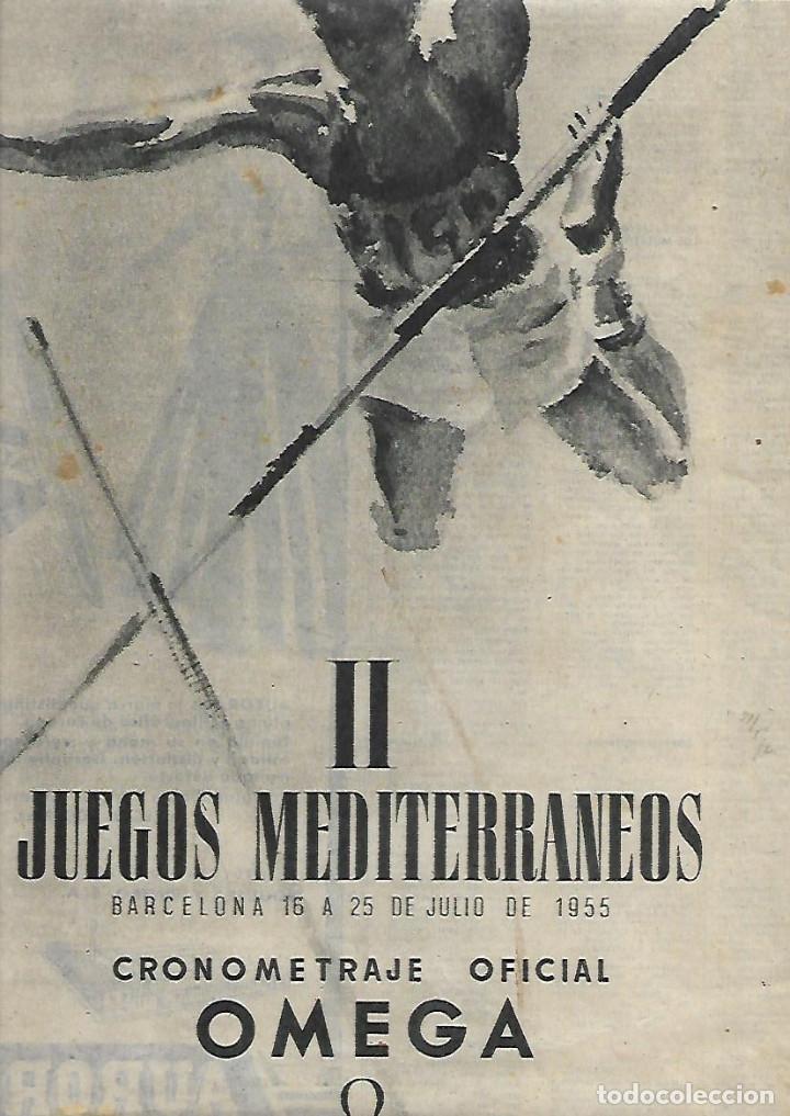 Collecting paper: A&Ntilde;O 1955 RECORTE PRENSA PUBLICIDAD RELOJ OMEGA CRONOMETRAJE OFICIAL JUEGOS MEDITERRANEOS BARCELONA