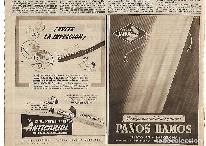 Collectionnisme: A&Ntilde;O 1953 RECORTE PRENSA PUBLICIDAD PA&Ntilde;OS RAMOS CREMA DENTAL ANTICARIOL DENTIFRICO