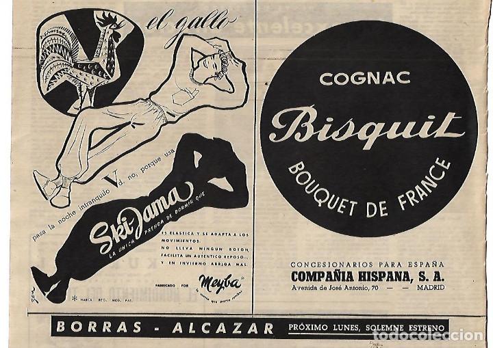 Collezionismo: A&Ntilde;O 1953 RECORTE PRENSA PUBLICIDAD SKYJAMA MEYBA PIJAMA COGNAC BISQUIT BOUQUET DE FRANCE