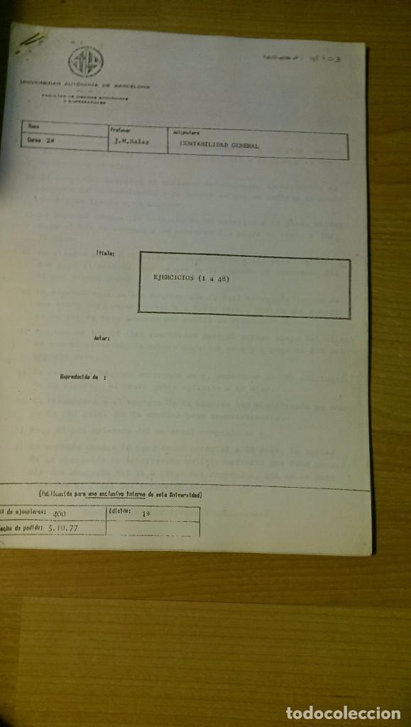 Coleccionismo: PUBLICACI&Oacute;N UAB &laquo;EJERCICIOS DE CONTABILIDAD GENERAL&raquo; - Foto 1