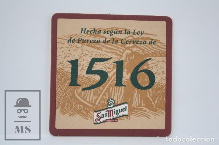 Coleccionismo: Posavasos Publicitario - Cerveza San Miguel 1516 - Medidas 9 x 9 cm