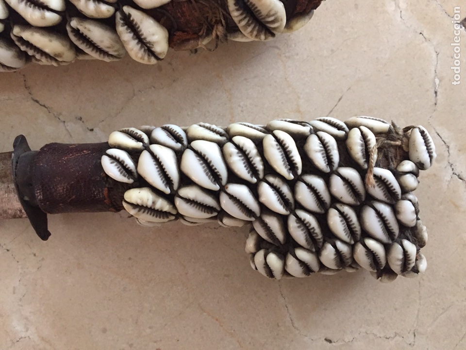 Coleccionismo: Daga con funda en cuero y decorada con conchas - Foto 4
