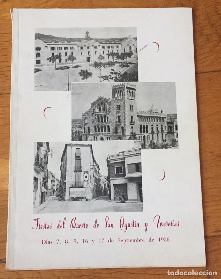 Coleccionismo: Programa oficial- fiestas del barrio de San Agust&iacute;n y traves&iacute;as en 1956