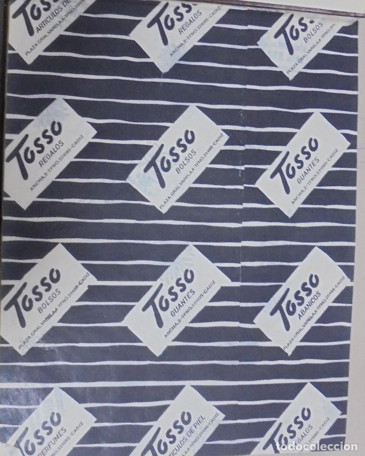 Collezionismo: PLIEGO DE PAPEL. ESTABLECIMIENTO REGALOS, BOLSOS. PERFUMES. TOSSO. CADIZ. 35 X 28CM