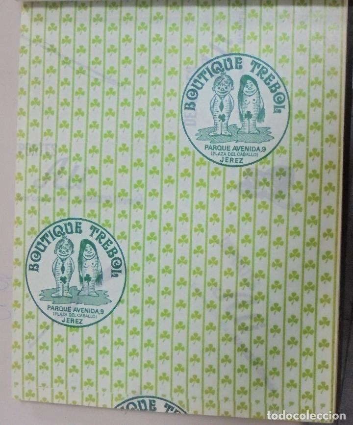Collecting paper: PLIEGO DE PAPEL. BOUTIQUE TREBOL. JEREZ, CADIZ. 35 X 28CM