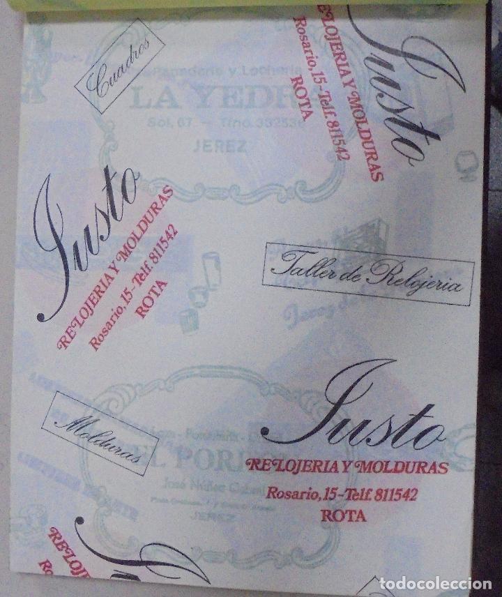 Coleccionismo: PLIEGO DE PAPEL. RELOJERIA Y MOLDURAS. JUSTO. ROTA, CADIZ. 35 X 28CM