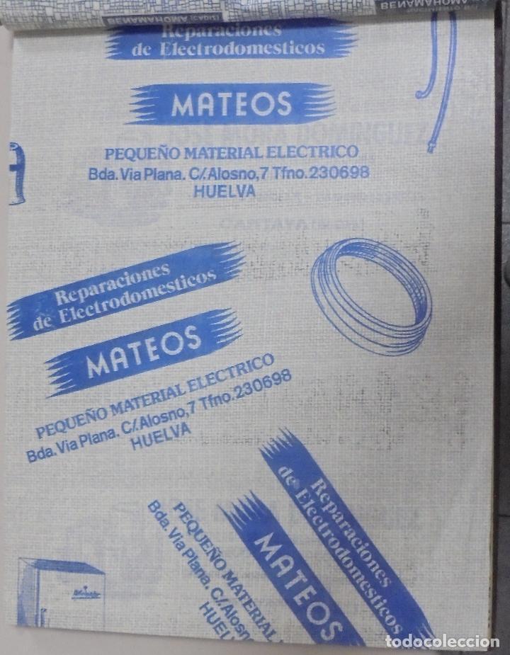Coleccionismo: PLIEGO DE PAPEL. REPARACIONES DE ELECTRODOMESTICOS. MATEOS. HUELVA. 35 X 28CM