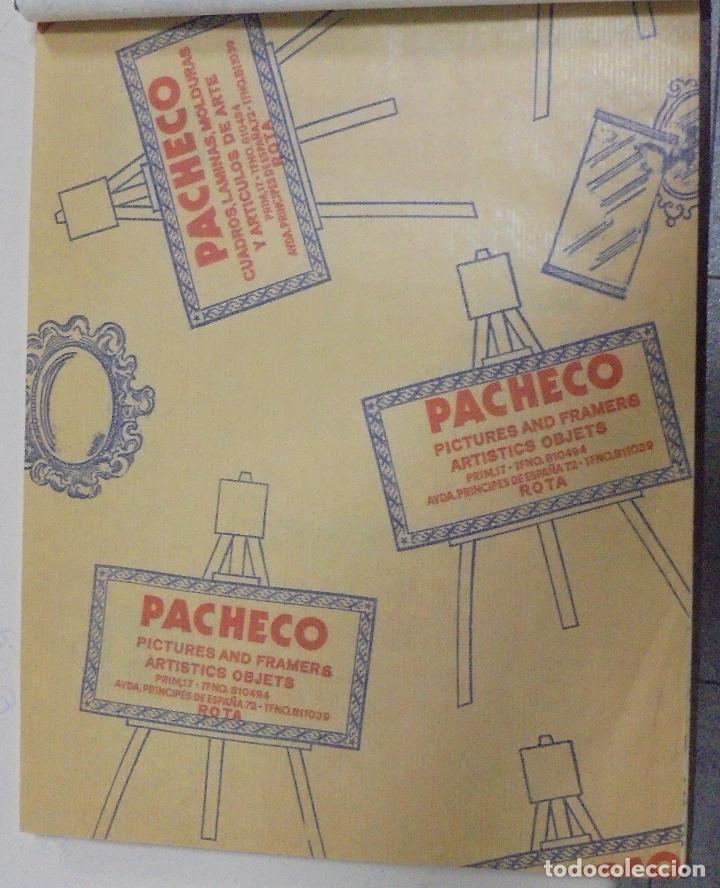 Coleccionismo: PLIEGO DE PAPEL. PACHECO. PINTURAS, CUADROS Y OBJETOS ARTISTICOS. ROTA, CADIZ. 35 X 28CM