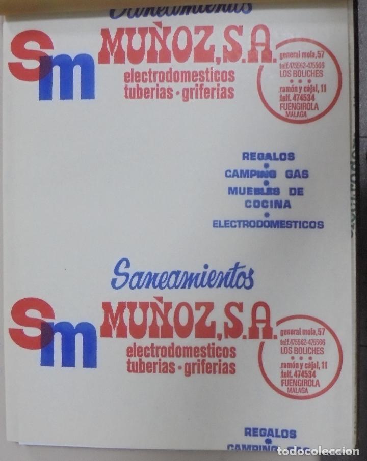 Coleccionismo: PLIEGO DE PAPEL. SANEAMIENTOS MU&Ntilde;OZ. ELECTRODOMESTICOS, TUBERIAS, GRIFERIAS. FUENGIROLA. 35 X 28CM