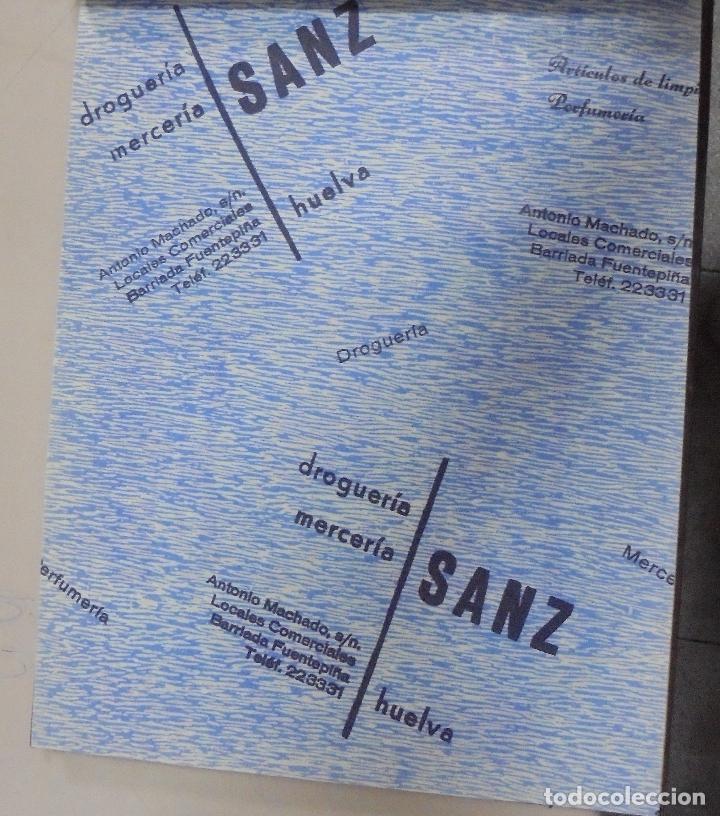 Collezionismo: PLIEGO DE PAPEL. DROGUERIA, MERCERIA. SANZ. HUELVA. 35 X 28CM