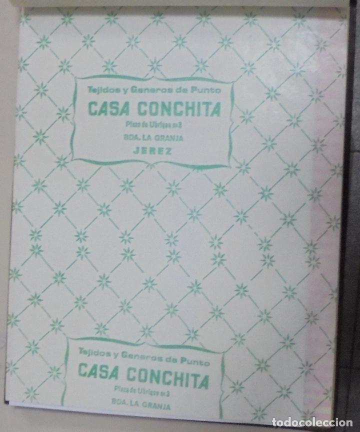 Collecting paper: PLIEGO DE PAPEL. TEJIDOS Y GENEROS DE PUNTO. CASA CONCHITA. JEREZ, CADIZ. 35 X 28CM