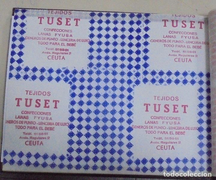 Collecting paper: PLIEGO DE PAPEL. TEJIDOS TUSET. CONFECCIONES, LANAS, FYUSA. CEUTA. 35 X 28CM
