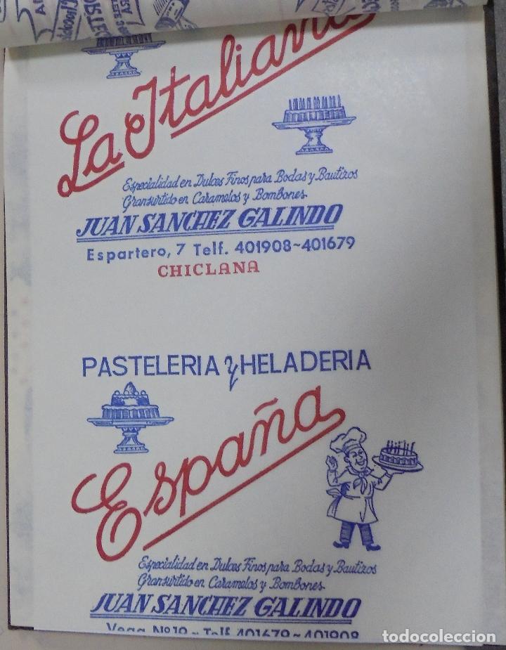 Sammelleidenschaft Papier: PLIEGO DE PAPEL. PASTELERIA,HELADERIA. LA ITALIANA/ESPA&Ntilde;A. JUAN SANCHEZ GALINDO. CHICLANA. 35 X 28CM