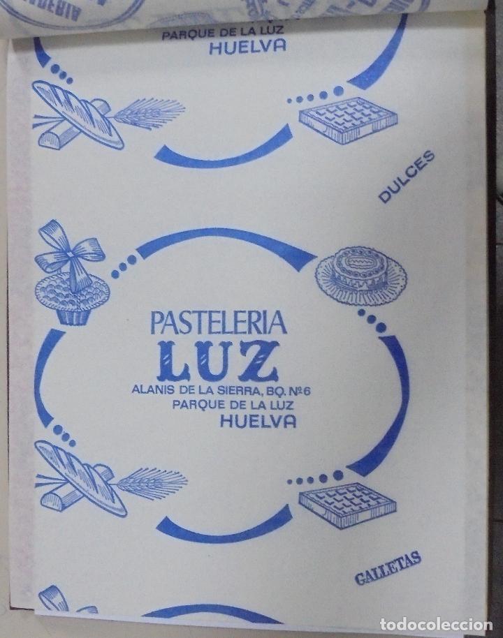 Sammelleidenschaft Papier: PLIEGO DE PAPEL. PASTELERIA LUZ. DULCES, GALLETAS. HUELVA. 35 X 28CM