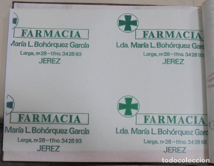 Coleccionismo: PLIEGO DE PAPEL. FARMACIA. LDA. MARIA L.BOHORQUEZ GARCIA. JEREZ, CADIZ. 35 X 28CM