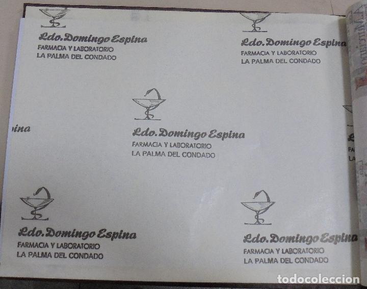 Coleccionismo: PLIEGO DE PAPEL. FARMACIA. LDO. DOMINGO ESPINA. LA PALMA DEL CONDADO. 35 X 28CM