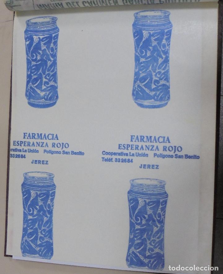 Coleccionismo: PLIEGO DE PAPEL. FARMACIA ESPERANZA ROJO. JEREZ, CADIZ. 35 X 28CM