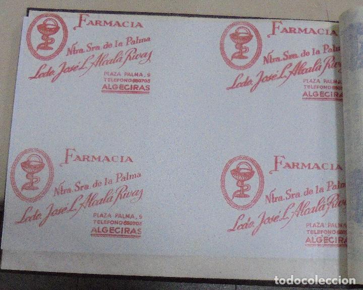 Coleccionismo: PLIEGO DE PAPEL. FARMACIA NTRA SRA DE LA PALMA. LCDO. JOSE L.ALCALA RIVAS. ALGECIRAS. 35 X 28CM