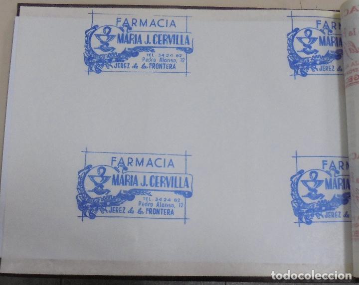 Coleccionismo: PLIEGO DE PAPEL. FARMACIA. MARIA J.CERVILLA. JEREZ, CADIZ. 35 X 28CM