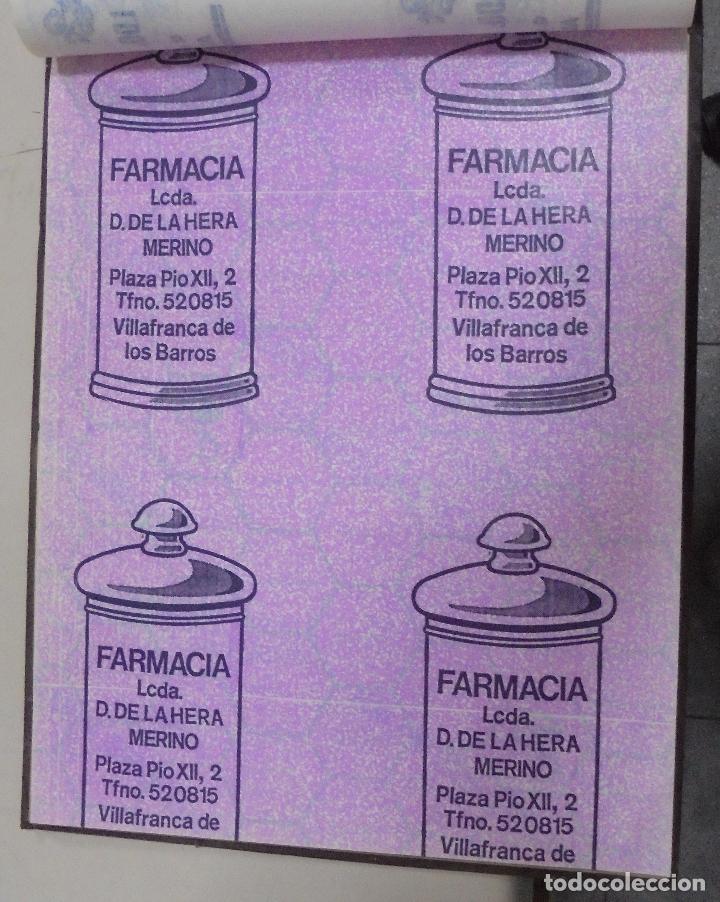 Coleccionismo: PLIEGO DE PAPEL. FARMACIA. LCDA. D.DE LA HERA MERINO. VILLAFRANCA DE LOS BARROS. 35 X 28CM