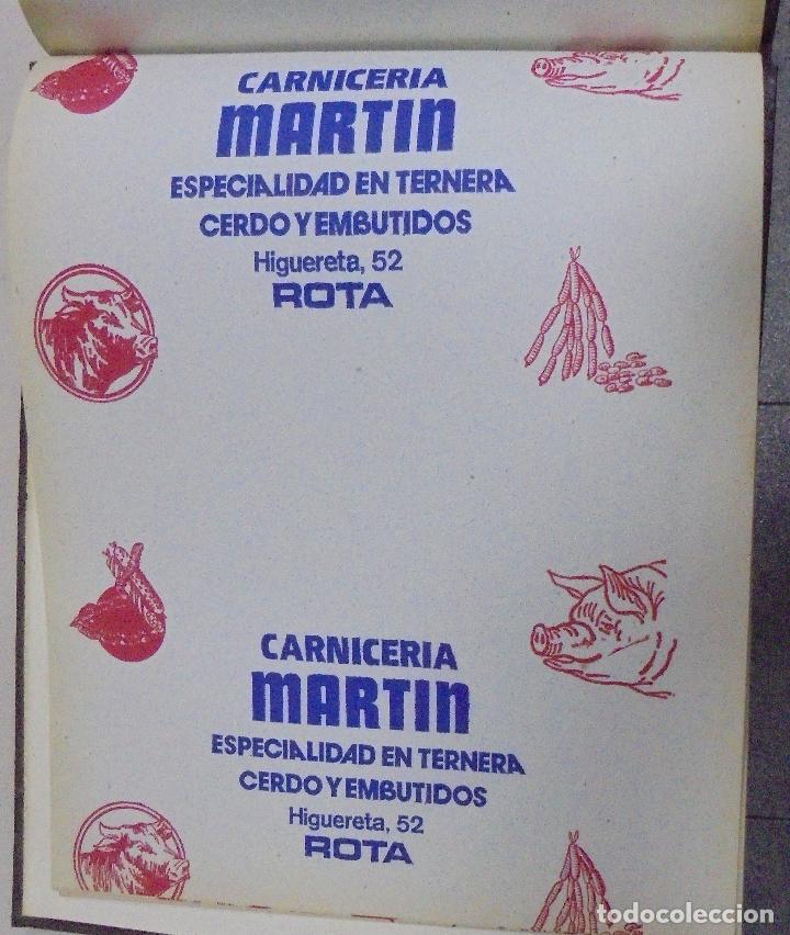 Collecting paper: PLIEGO DE PAPEL. CARNICERIA MARTIN. TERNERA, CERDO Y EMBUTIDOS. ROTA, CADIZ. 35 X 28CM