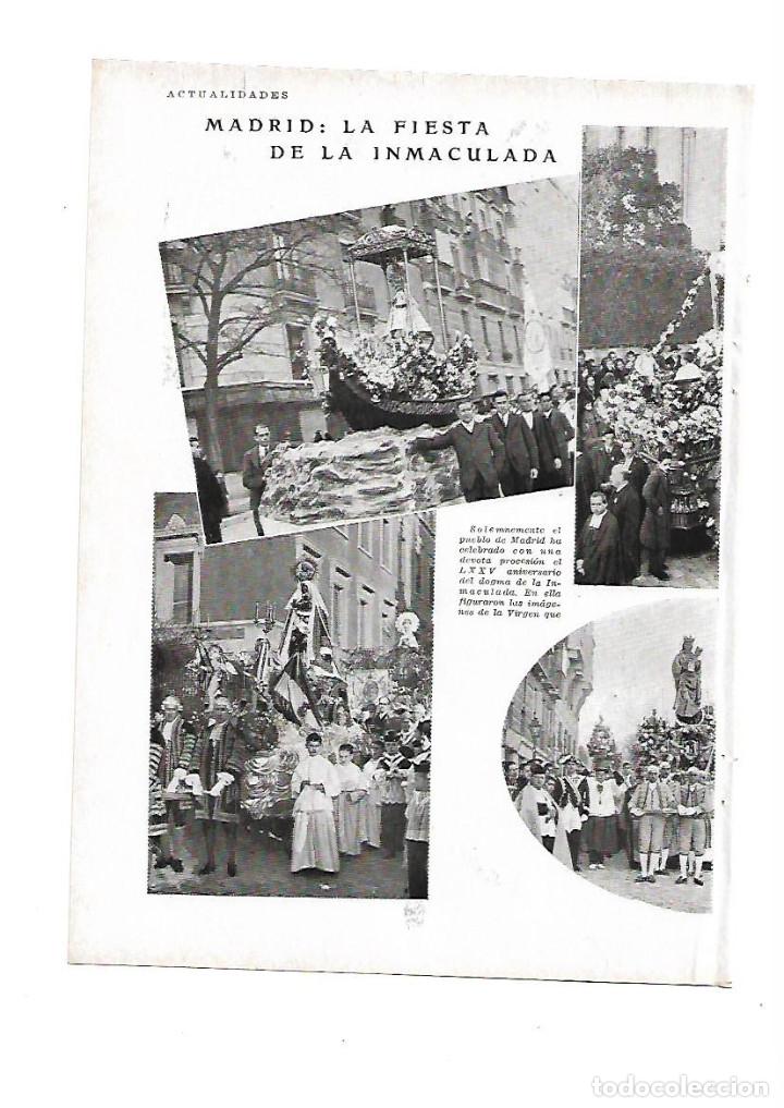 Collezionismo: A&Ntilde;O 1929 RECORTE PRENSA MADRID FIESTA DE LA INMACULADA LXXV ANIVERSARIO DEL DOGMA CONCEPCIONISTA