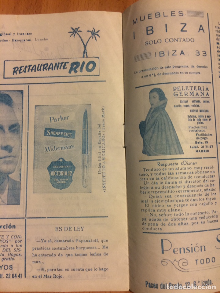 Coleccionismo: Programa de Celia G&aacute;mez teatro lope de Vega d&oacute;lares - Foto 3
