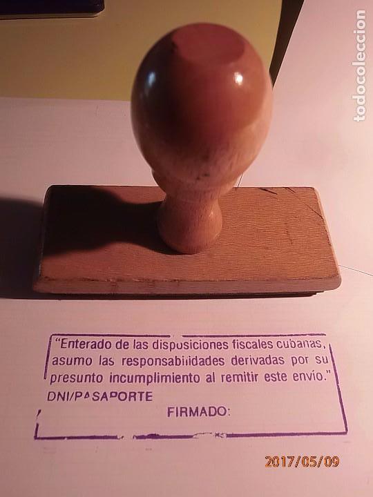 Sammeln: CORREOS - SELLO DE CAUCHO - DISPOSICIONES FISCALES CON CUBA - OFICINA DE CORREOS.