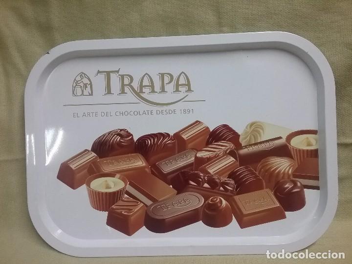 Coleccionismo: BANDEJA MET&Aacute;LICA BOMBONES CHOCOLATE TRAPA