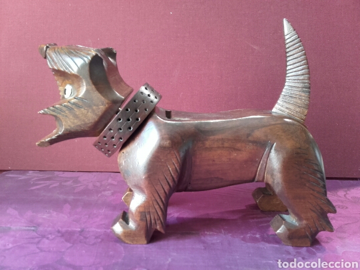Coleccionismo: CURIOSO PERRO CIGARRERA DE MADERA TALLADA. - Foto 5
