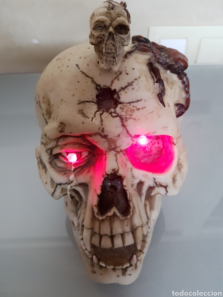 Coleccionismo: CALAVERA CON LUZ Y SONIDO - Foto 3