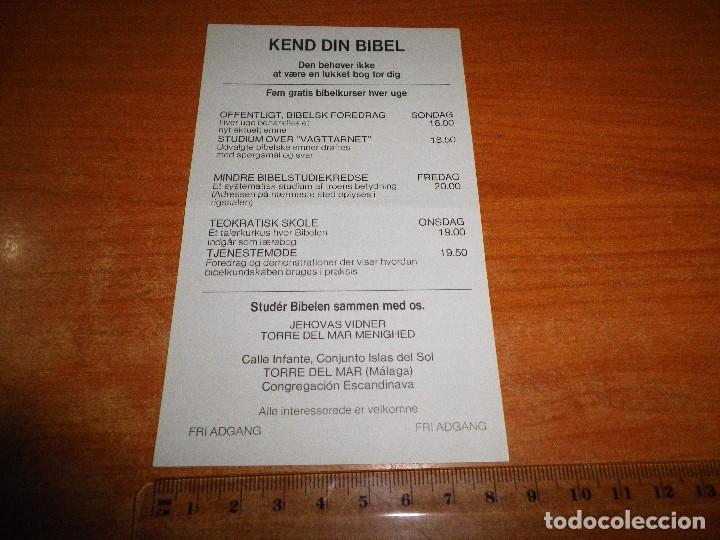 Colecionismo: KEND DIN BIBEL CONOZCA SU BIBLIA INVITACION TESTIGOS DE JEHOVA CONGREGACION DANESA WATCHTOWER RARO